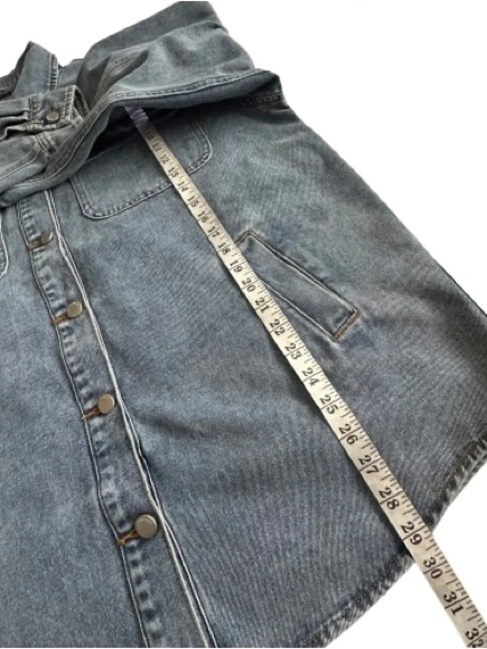 Stoosh Vintage Demin Man's L Blue Light Wash Denim Button Down Shirt Jacket Top - Picture 11 of 16